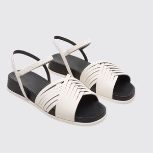 Camper Antonik Off White Leather Sandals Size 38